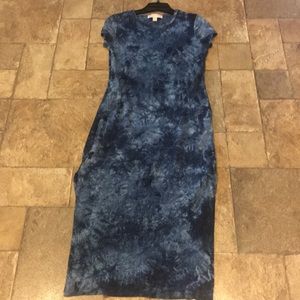 Michael Kors tie-dye denim blue cotton dress, sm